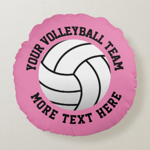 Coussins Ronds Volleyball de plage personnalisé sports rose migno