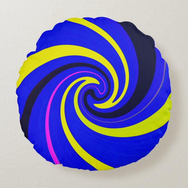 Coussins Ronds Vortex bleu (Devant)