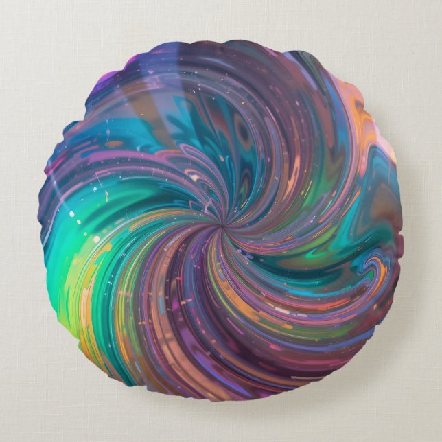 Coussins Ronds Vortex chromatique (Devant)