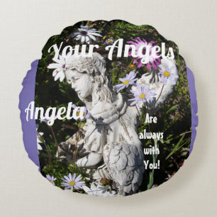 Coussins Ronds Vos anges sont toujours avec vous Lilac Floral Ang