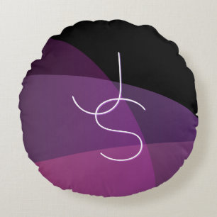 Coussins Ronds Vos initiales de chevauchement Moderne violet et