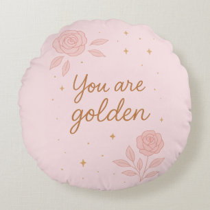 Coussins Ronds Vous êtes doré   Conception florale esthétique ros