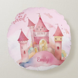 Coussins Ronds Vous êtes Loved Palace sur le Linge de bébé Pink C