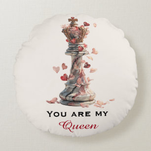 Coussins Ronds Vous êtes ma Reine Chess Saint-Valentin