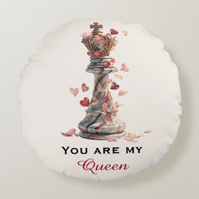 Coussins Ronds Vous êtes ma Reine Chess Saint-Valentin (Devant)