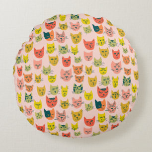 Coussins Ronds Vous êtes Purrfect ! Motif coloré mignon de chat