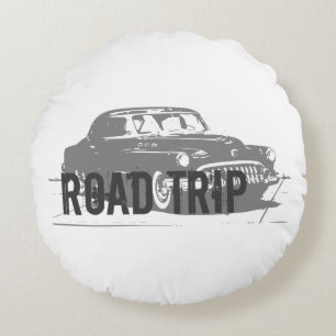 Coussins Ronds Voyage en voiture vintage