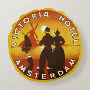 Coussins Ronds Voyage Vintage, Hôtel Victoria, Amsterdam, Holland