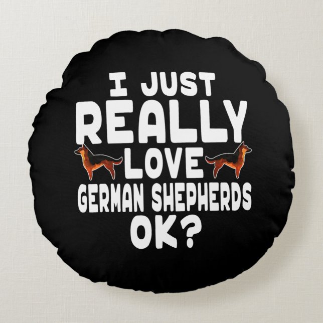 Coussins Ronds Vraiment aimer berger allemand (Devant)