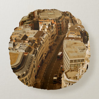 Coussins Ronds Vue panoramique sur le toit de Londres avec archit
