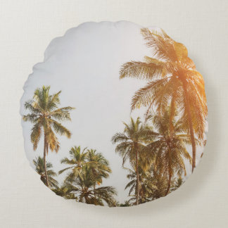 Coussins Ronds Vue Pittoresque sur la plage de Palm