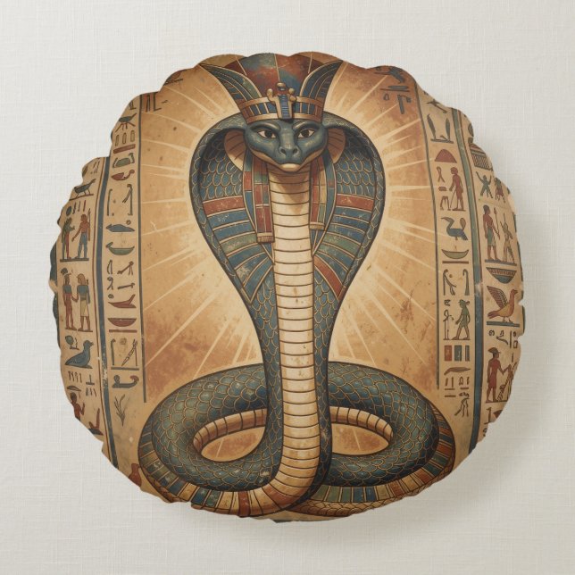 Coussins Ronds Wadjet – Ägyptische Schlangengöttin´7 (Devant)