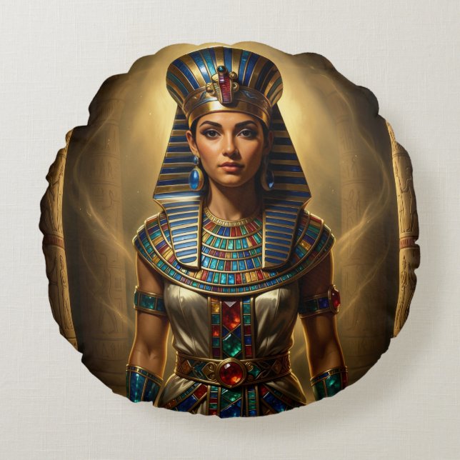 Coussins Ronds Wadjet – Egyptian Cobra Goddess´2 (Devant)