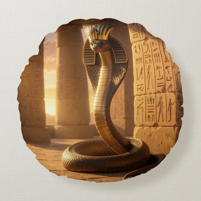 Coussins Ronds Wadjet – Egyptian Cobra Goddess´6 (Devant)