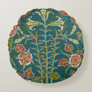 Coussins Ronds Walter Crane Fleur de Lys et Rose Florale Vintage