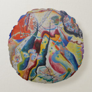 Coussins Ronds Wassily Kandinsky Rouge tache classique Art Abstra