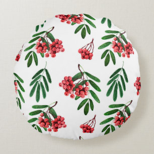 Coussins Ronds Watercolor background autumn bright rowan