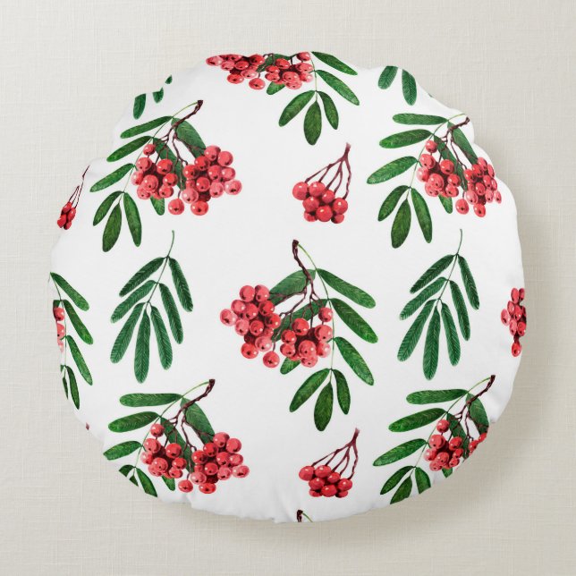 Coussins Ronds Watercolor background autumn bright rowan (Devant)