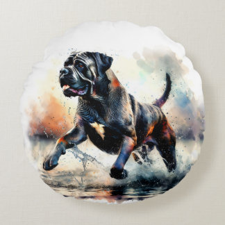 Coussins Ronds Watercolor Cane Corso dog