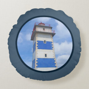 Coussins Ronds Watercolor lighthouse