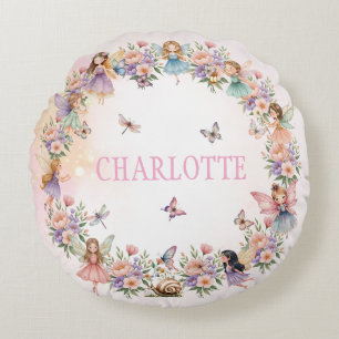 Coussins Ronds Whimsical fée cadeau de jardin pour fille