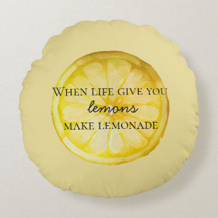 Coussins Ronds White Life vous donne une citation de citron