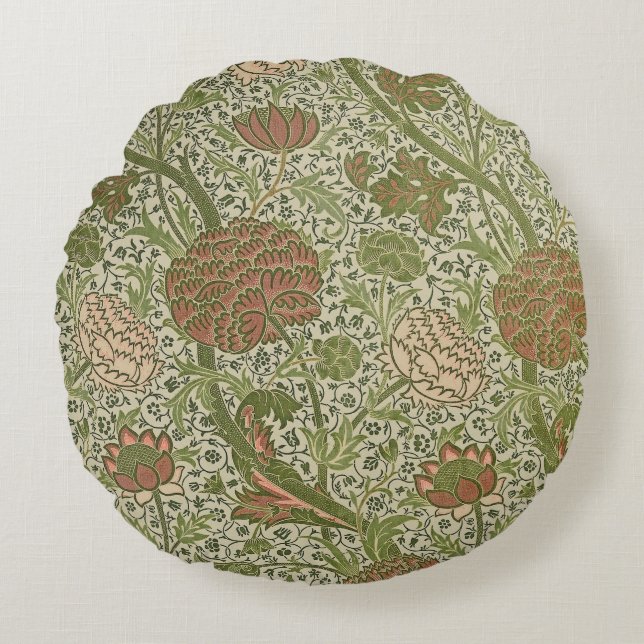 Coussins Ronds William Morris Cray Fleur de Sage Floral Botanique (Devant)