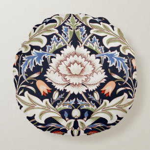 Coussins Ronds William Morris Fleurs Bleues Vintages Motif Floral