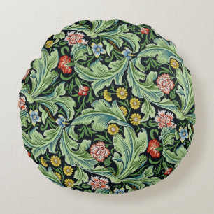 Coussins Ronds William Morris Fleurs florales Carnation vert rose