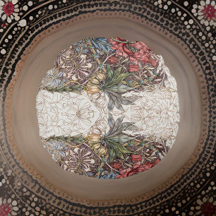 Coussins Ronds William * Morris Floral Green Off-White Rose