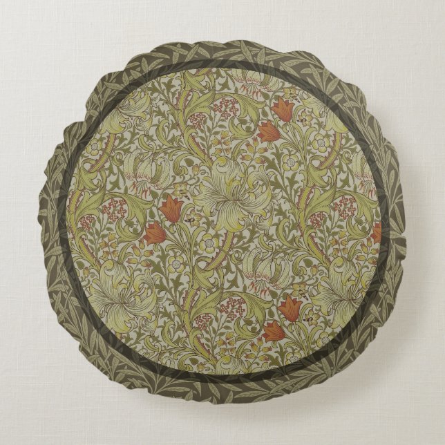 Coussins Ronds William Morris Floral Lys willow art design (Devant)