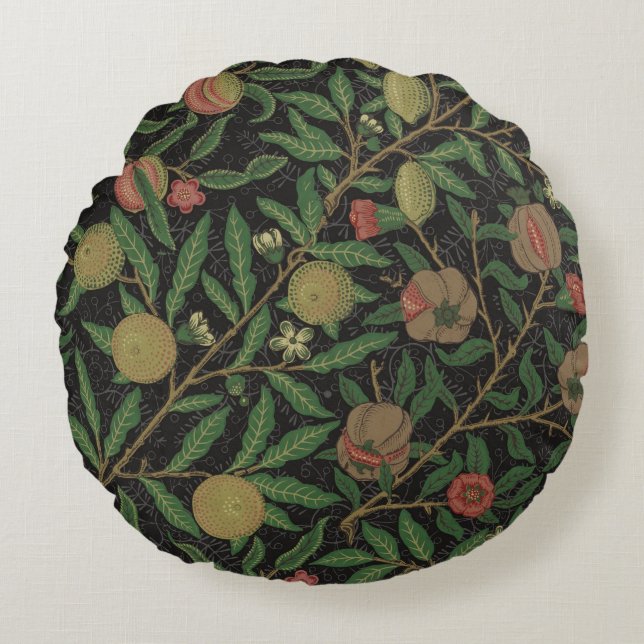 Coussins Ronds William Morris grenade classique fruits (Devant)