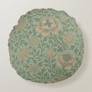 Coussins Ronds William Morris motif floral Grafton vert sauge
