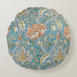 Coussins Ronds William Morris motif floral Windrush bleu
