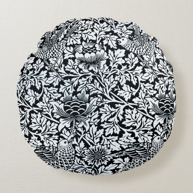 Coussins Ronds William Morris Particularités Florales Anénome d'o (Devant)