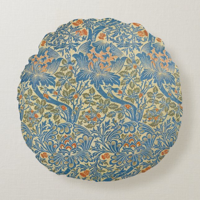 Coussins Ronds William Morris Rose & chardon Floral Blue (Devant)