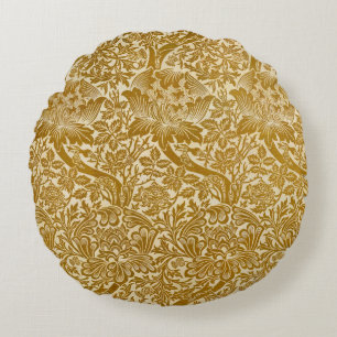 Coussins Ronds William Morris Rose & chardon Floral Golden