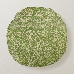 Coussins Ronds William Morris Rose et chardon vert floral