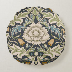 Coussins Ronds William Morris Severn Bleu de Nuit Floral Art