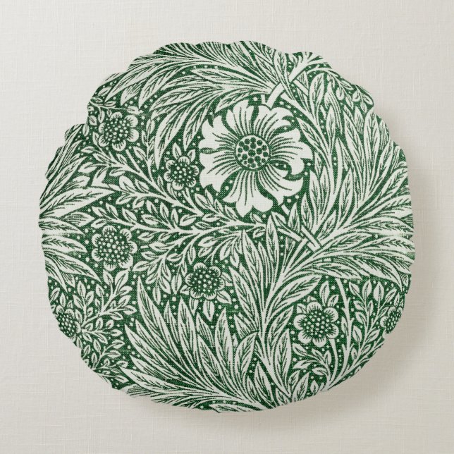 Coussins Ronds william morris souci vert floral fleur (Devant)