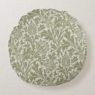 Coussins Ronds William Morris Thistle Sage Green Motif