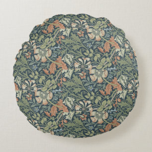 Coussins Ronds William Morris Vintage Floral Rose Green Compton
