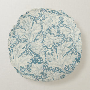 Coussins Ronds William Morris Wallflower bleu damas floral