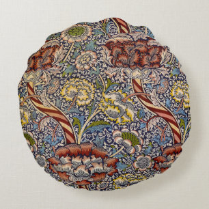Coussins Ronds William Morris Wandle Bleu Nuit Floral Art