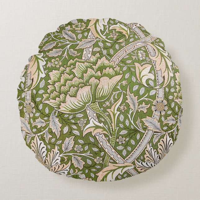 Coussins Ronds William Morris Windrush Motif Floral Classique (Devant)