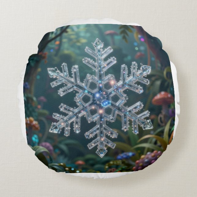 Coussins Ronds Winter magic found in the most unexpected places.  (Devant)