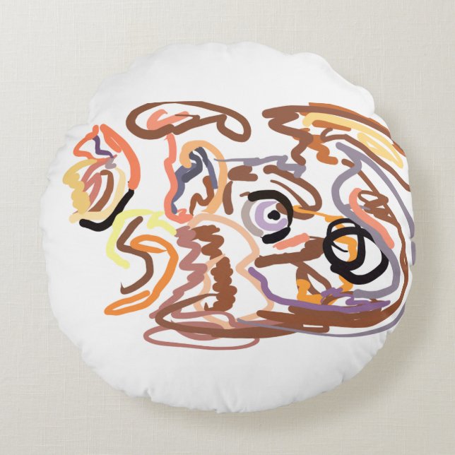 Coussins Ronds Wolf Automne gratuit (Devant)