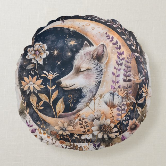 Coussins Ronds Wolf Moon (Devant)
