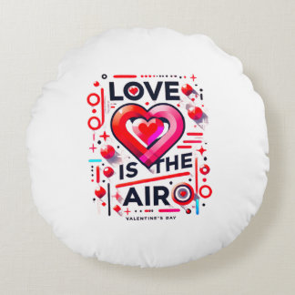 Coussins Ronds "Y'a de l'amour dans l'air | Saint Valentin