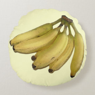 Coussins Ronds yellow banana tropical decor